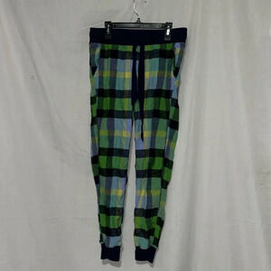 blue green white plaid Aerie pajama pants size small